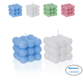 HomeWidget Bubble Cube Scented Candle White/Blue 2-Pack ‚Äì Natural Premium Handmade Aesthetic Decorative Soy Wax , D√©cor Ideas for Bathroom Bedroom