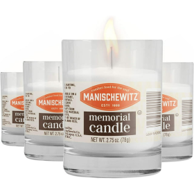 Manischewitz One Day Glass Yahrzeit Memorial Candles 4 Pack Burns Approximately 26 Hours