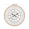 DecMode 32" White Wood Floral Carved Wall Clock